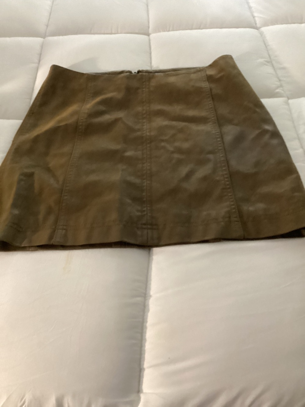 Free People Olive-Brown A-Line Mini Skirt